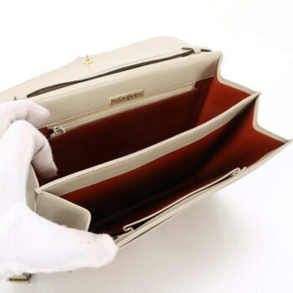 Yves Saint Laurent YSL Beige Tan lizard leather shoulder bag tote handbag ELM - Picture 12 of 14